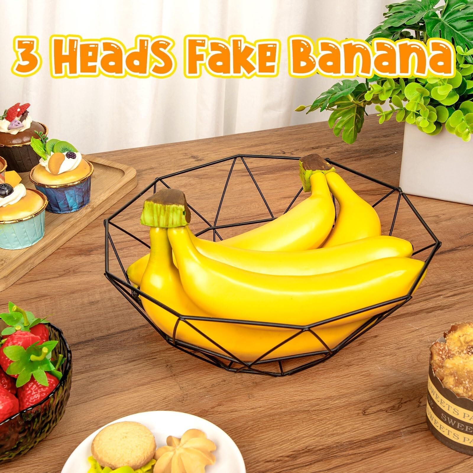 Frutta Finta Artificiale Un Mazzo Di Banane Finte Perfette For Decorare L'attrezzatura Fotografica Decorazione Casa