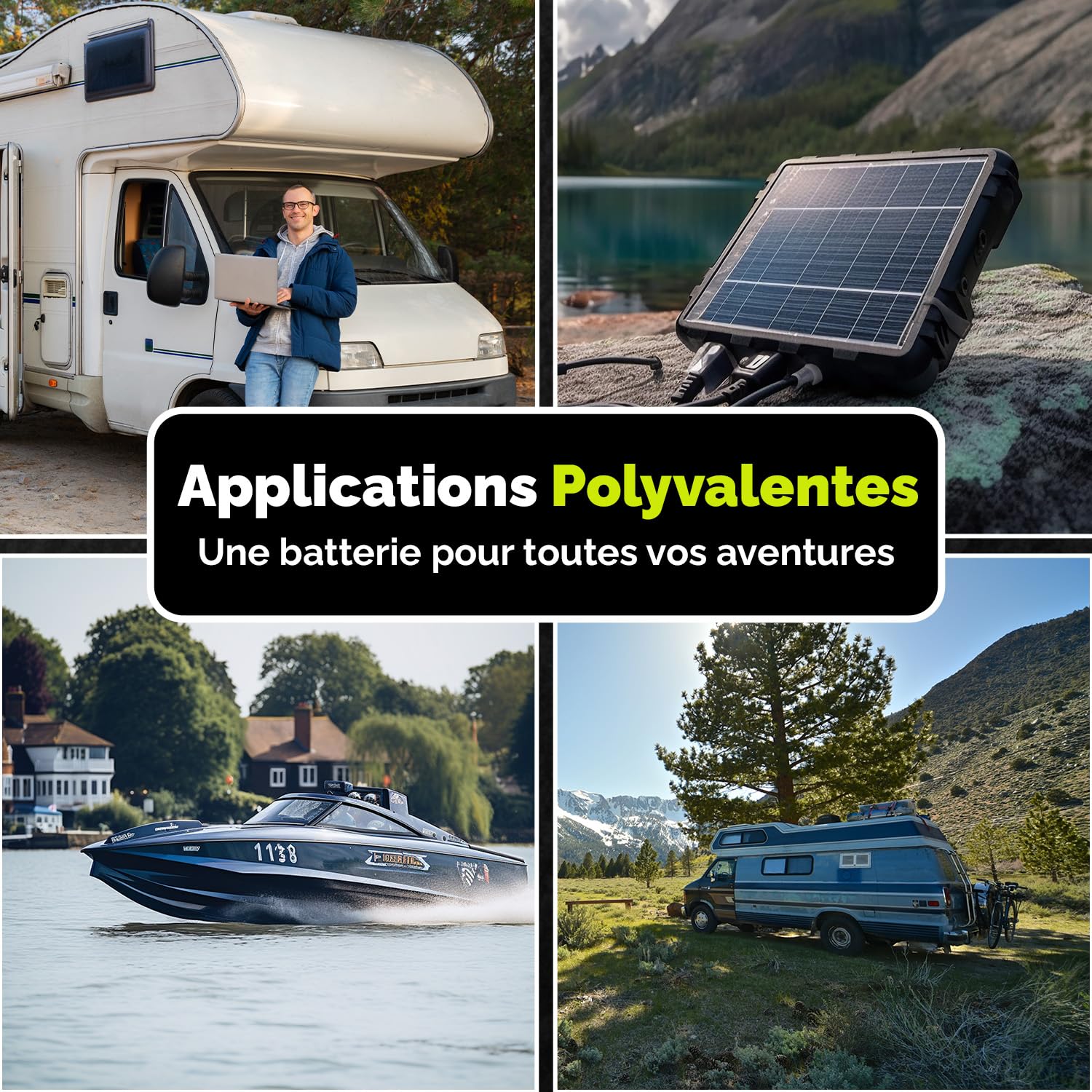 Electronicx Batterie AGM 12V 100Ah pour caravane – 100 ah Batterie auxiliaire étanche, sans entretien, à décharge profonde, pôle positif à droite – pour caravane, système solaire
