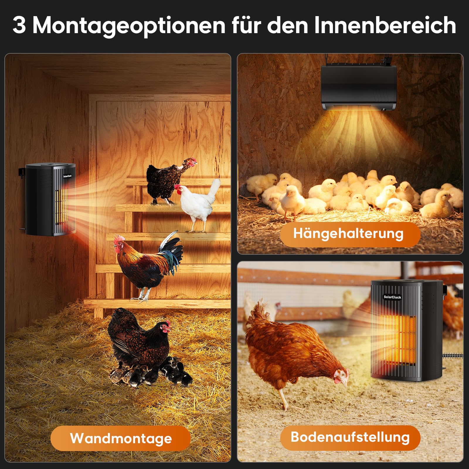 Hühnerstall Heizung mit Digitalem Thermostat, 600W/300W Wärmeplatte Küken, 21℃-46℃ Temperatur-Einstellung, Wärmelampe Hühner Heizplatte Küken für Hühner, Enten, Hunde, Katzen
