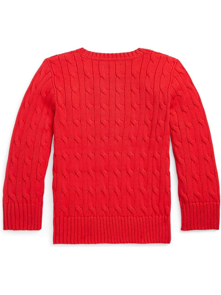 Red Polo Ralph Lauren Cable-Knit Cotton Sweater (Toddler/Little Kid)