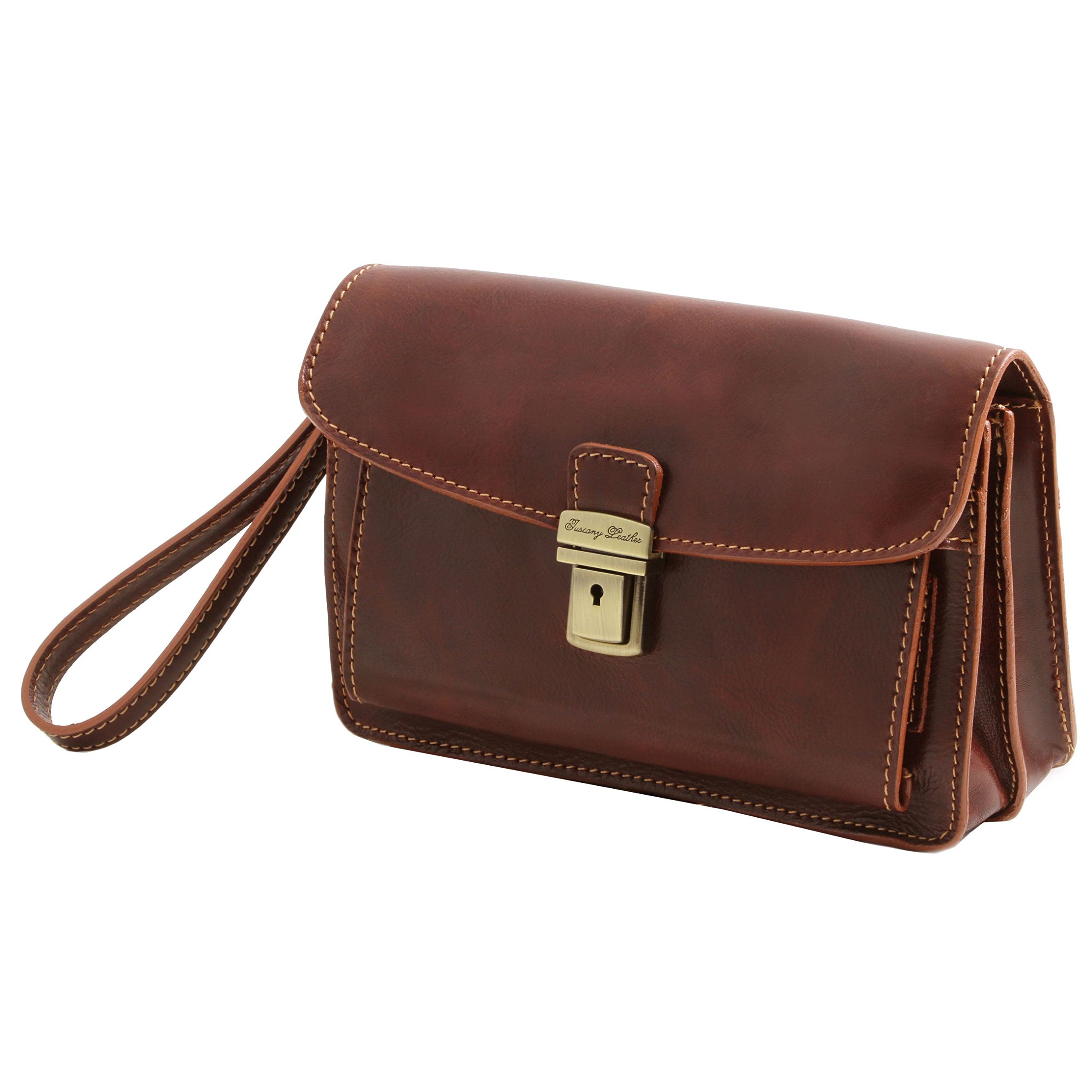 Tuscany Leather Max Elegante Handgelenktasche/Herrentasche aus Leder