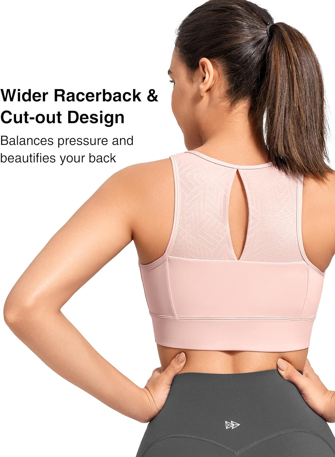 Yvette High Support Sports Bras for Women Zip Front Closure Sports Bra Plus Size Supportive Mold Cups Running Workout - Image 2