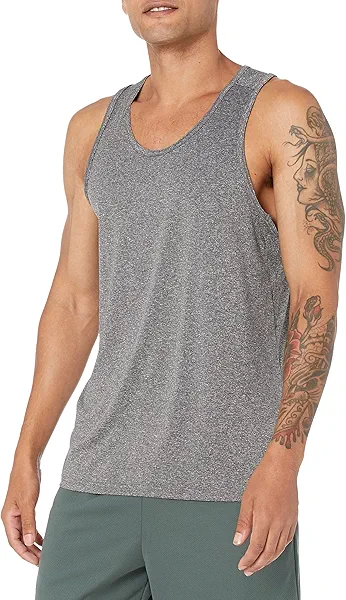 Amazon Essentials Men's Active Quick Dry Tech Stretch Lightweight Gym Tank Top