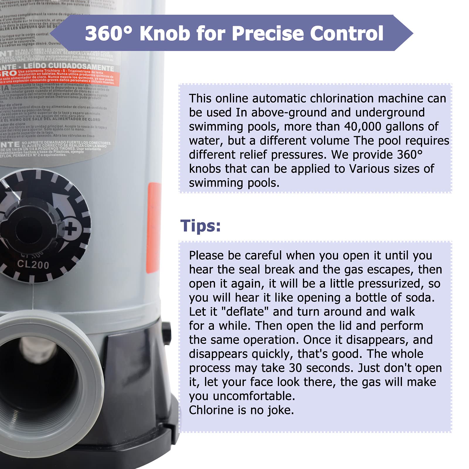 Buy Updated CL200 inline Pool Automatic Chlorinator Feeder