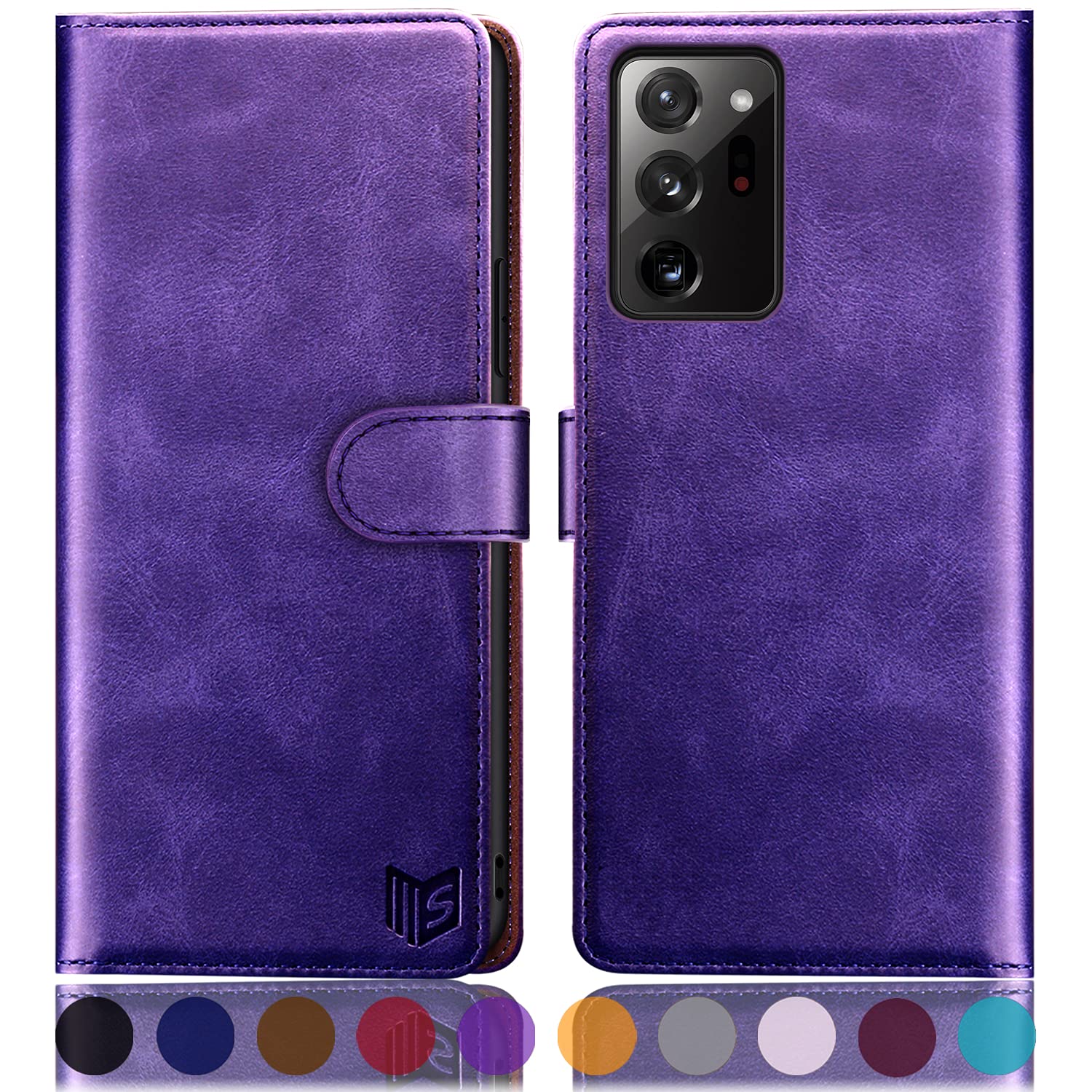 SUANPOT for Samsung Galaxy Note 20 Ultra 5G 6.9" with RFID Blocking Leather Wallet case Credit Card Holder, Flip Folio Book Phone case Cover Women Men