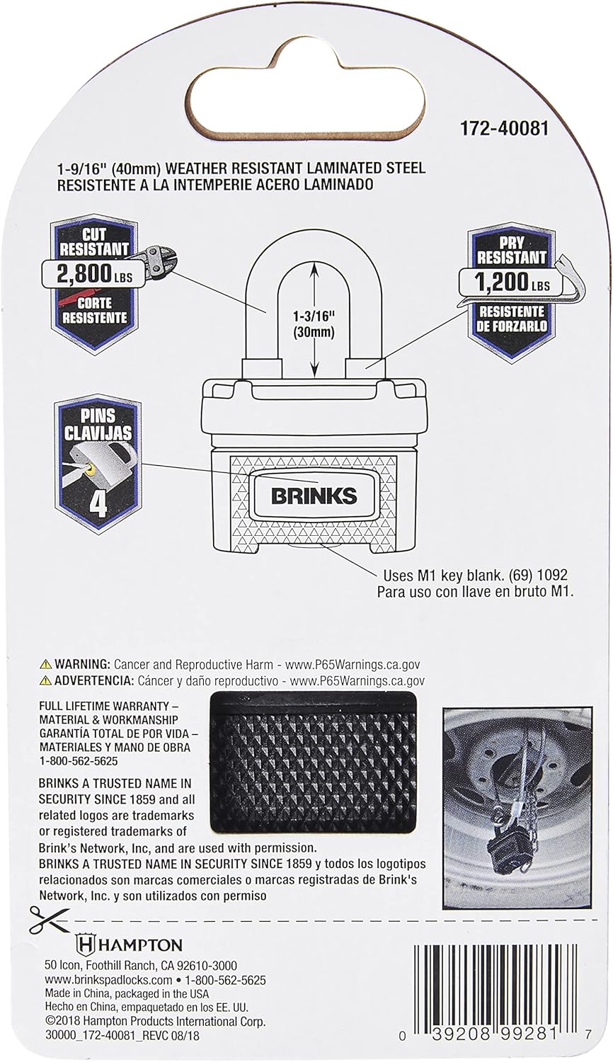 Exclusive Discount 🔥 Brinks Home Security 172-40081: 40Mm Sure Grip Laminated Steel, Weather Resistant Super Brands Brinks Home Security 172-40081: 40Mm Sure Grip Laminated Steel, Weather Resistant