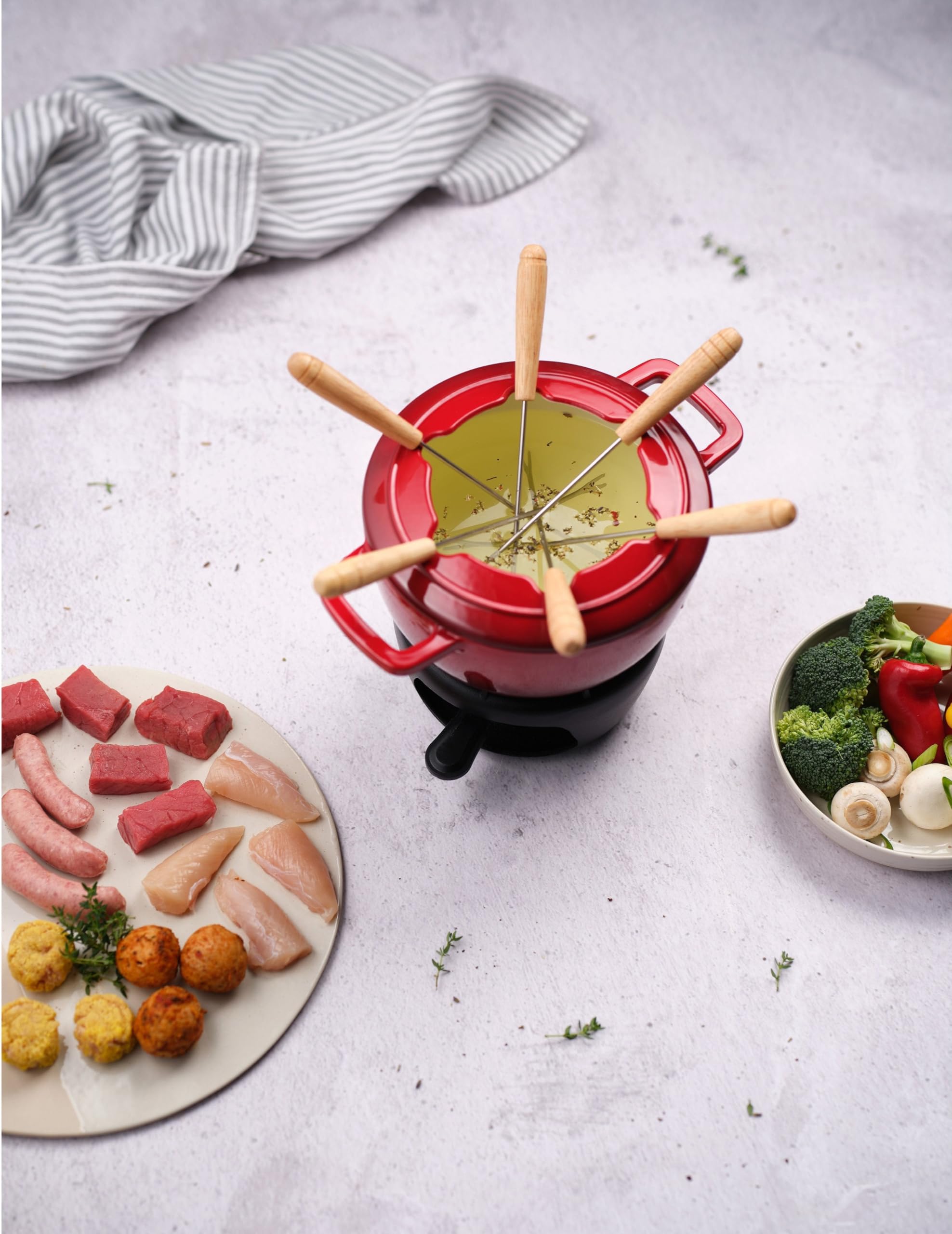 Cosy & Trendy Service à Fondue Fontestic Traditionnel Rouge - Ø 18 cm