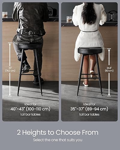 Miniatura 8 de VASAGLE EKHO Collection - Juego de 2 taburetes de bar, taburetes de encimera de cocina, taburetes de desayuno, cuero sintético con costuras, moderno