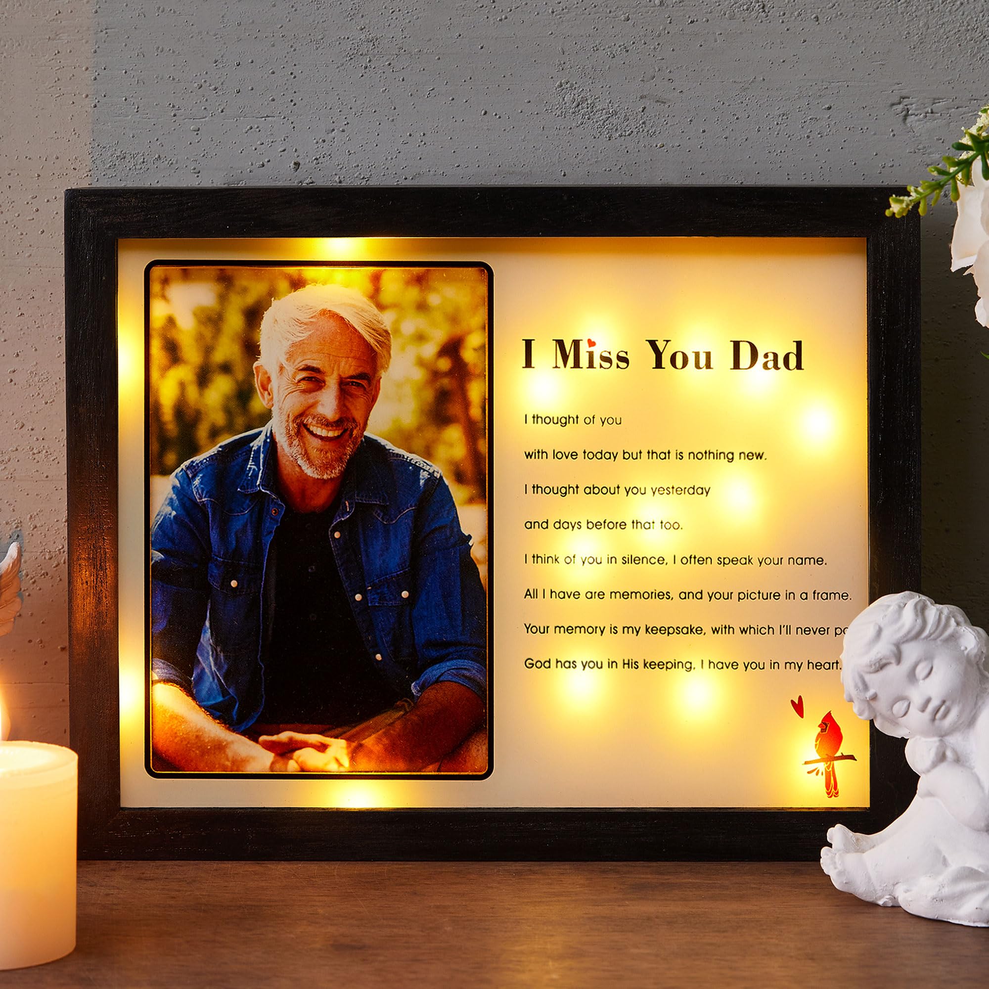 Sympathy Gift LED Memorial Shadow Box Memorial Picture Frame for Loss