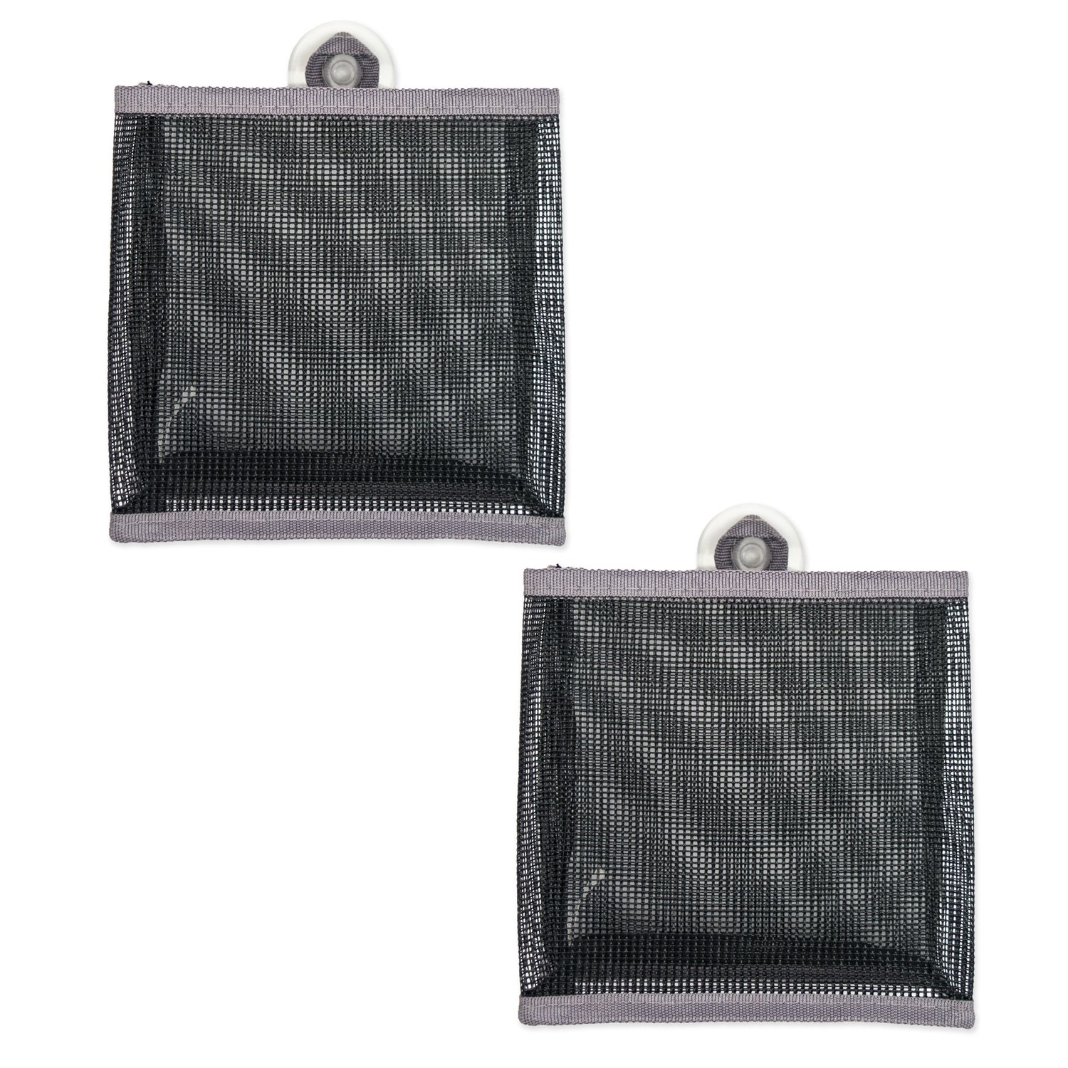 DII Bathroom Mesh Caddy Suction Organizer Small Set Gray 2 Piece
