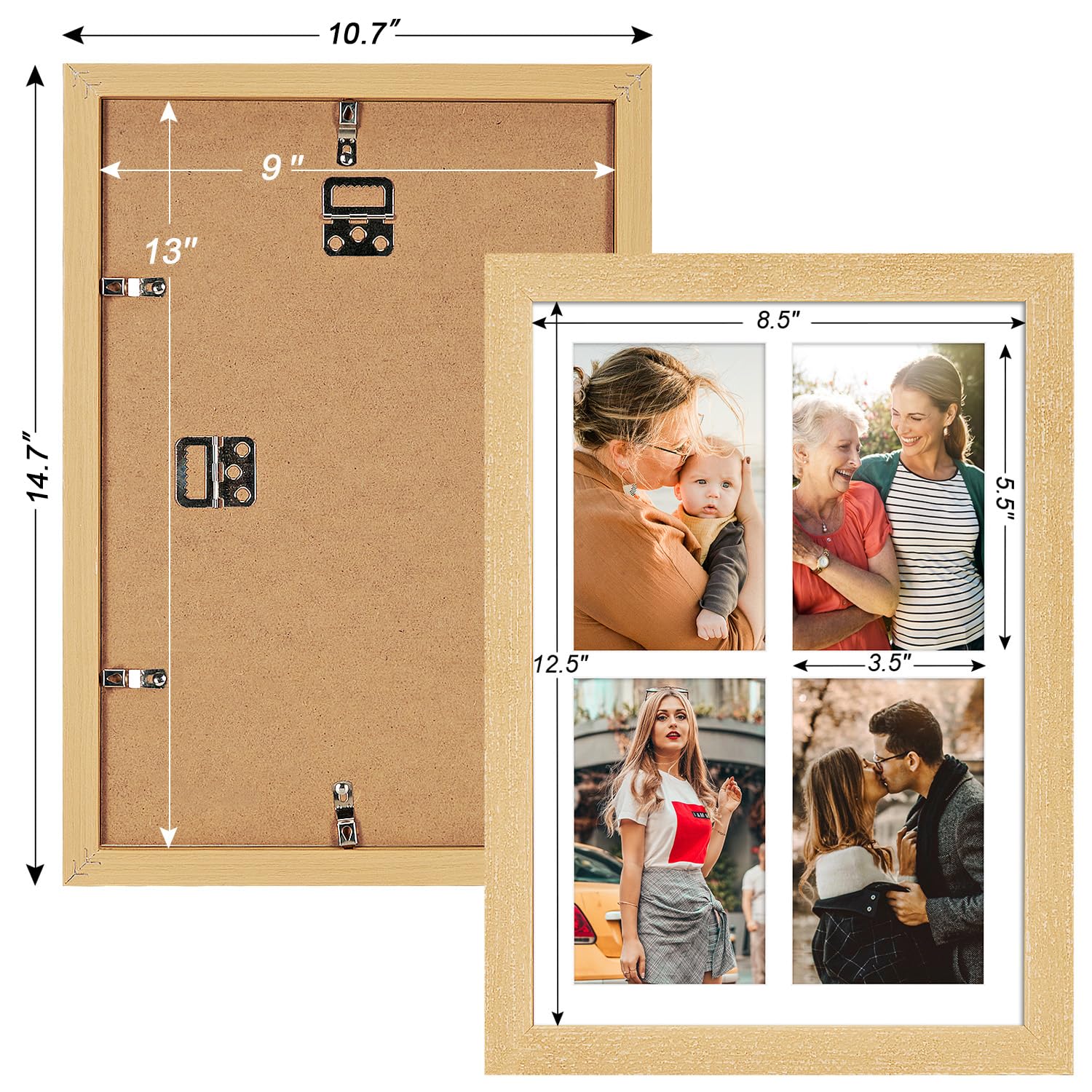 Amazon.co.jp: KSROECUD 9x13 コラージュフレーム 4つの開口部 4 x 6