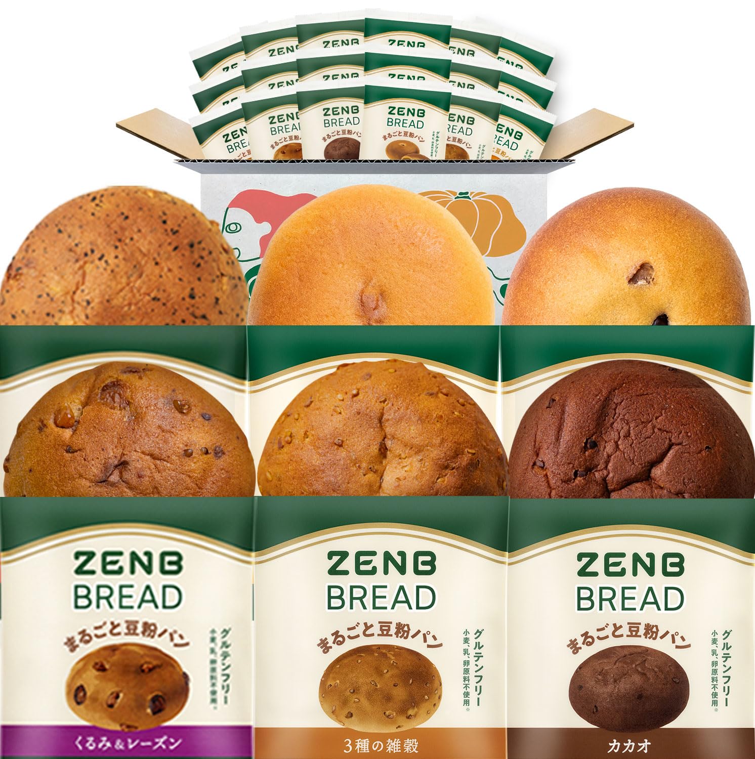 Amazon | 【糖質オフの豆粉パン】ZENB ゼンブ ブレッド グルテンフリー