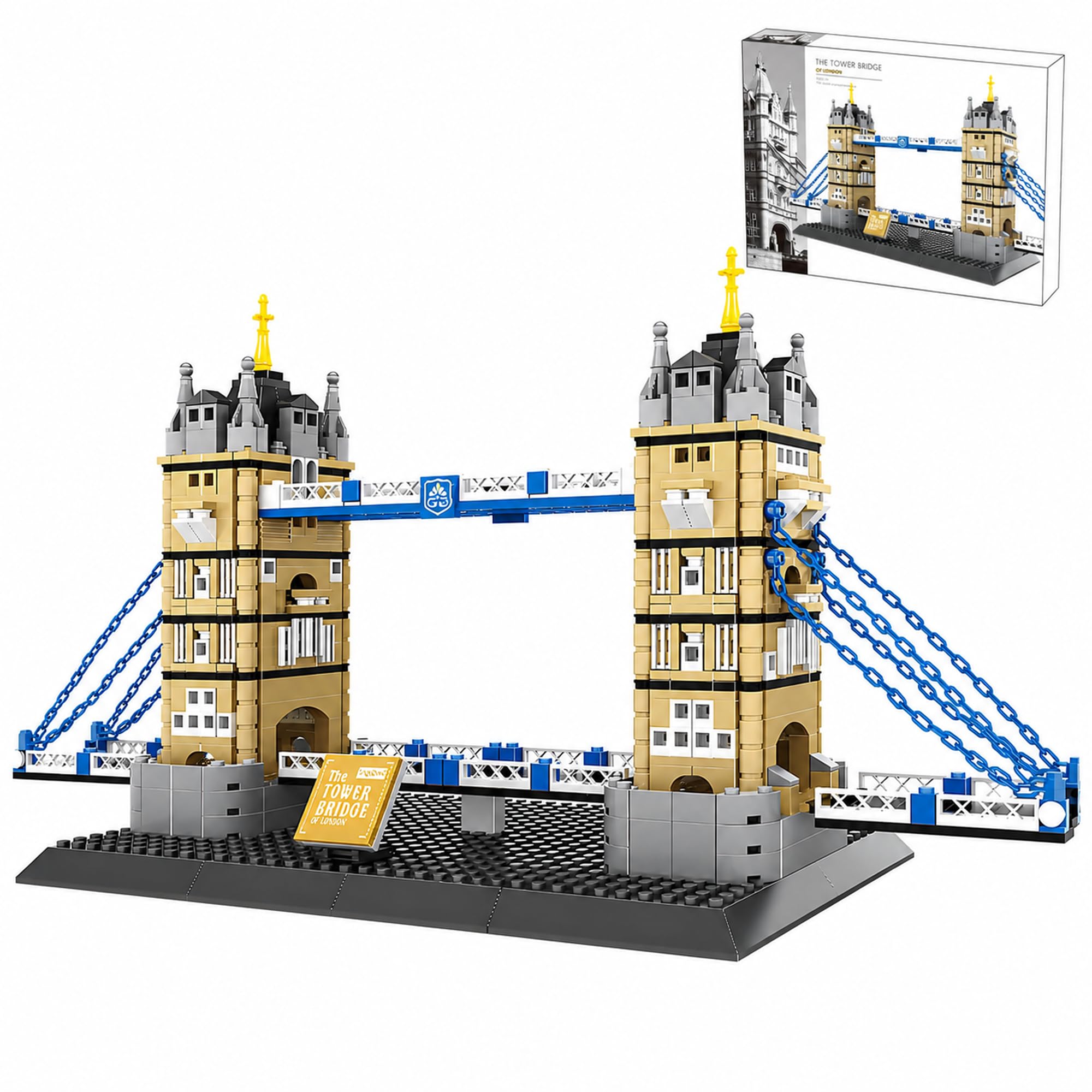 LQPFBSM Tower Bridge Building Block Set 969 Pcs London Architecture Building Set for Adults & Teens Historic UK Landmark Model Kit Home Office Desk Decor Display Gift