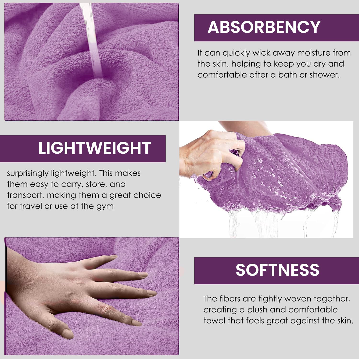 MAXOSHINE Microfiber Bath Towels - Super Soft & Quick Dry -5 MAXOSHINE Microfiber Bath Towels - Super Soft & Quick Dry -5
