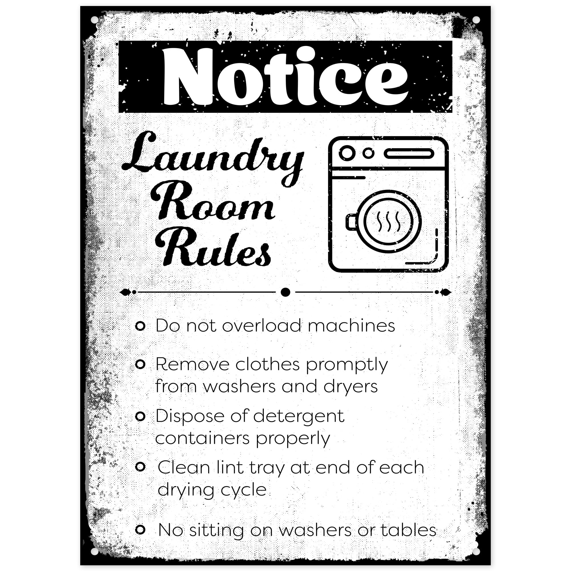 Amazon.com : Notice Laundry Room Rules Decor Sign, 14x20 Inches