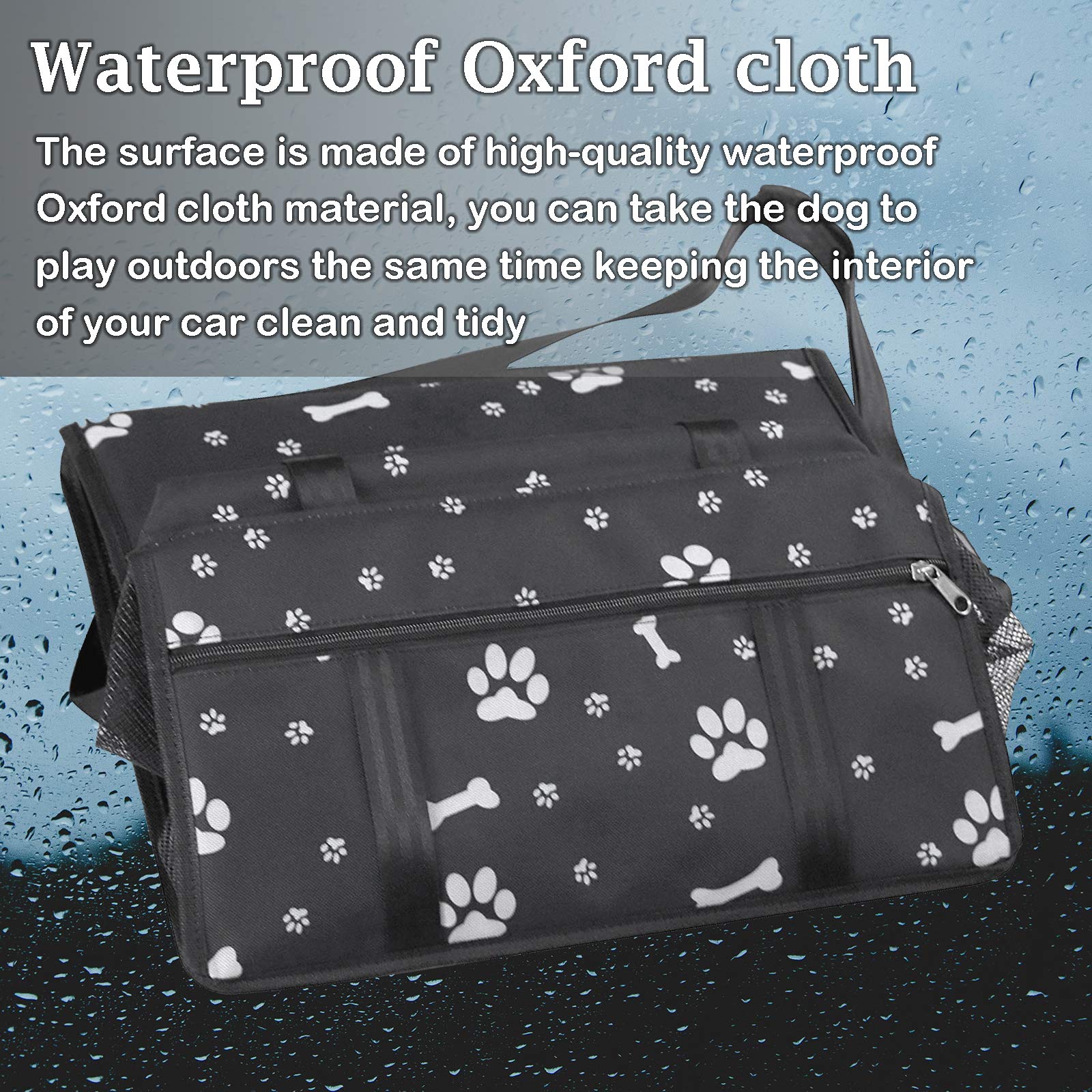 Siège Auto Pour Chien – 44x40x40 Cm, Imperméable, Avec Ceinture De Sécurité Et Fenêtre Filet, Pliable
