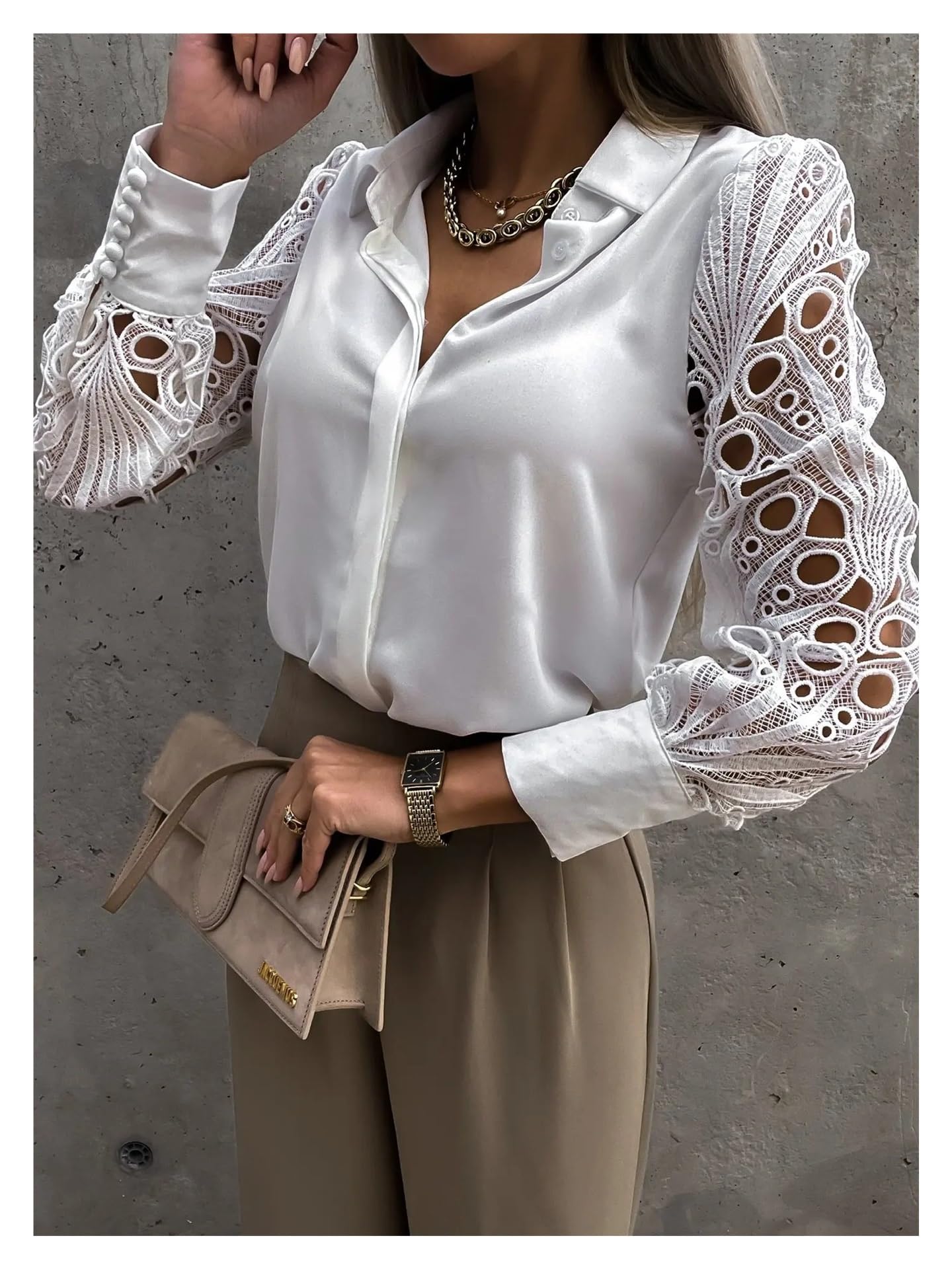 Copricostume Donna Camicetta Elegante In Chiffon Tinta Unita Da Donna | Camicia ampia casual a maniche lunghe con scollo a V, tuniche da donna for ufficio, top oversize(Purple,XXL)