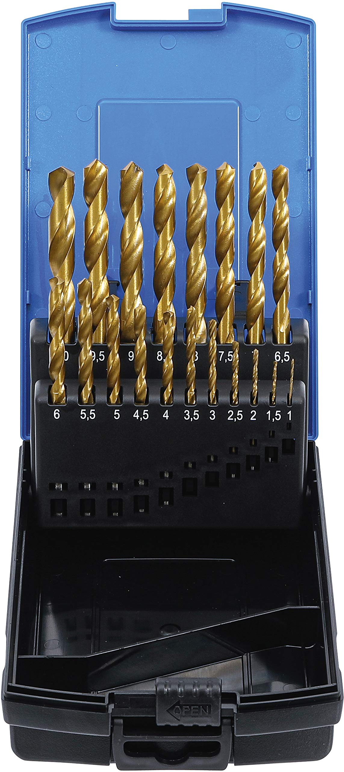 BGS 2013 | Twist Drill Set | HSS | titanium nitrated | 1-10 mm | 19 pcs.
