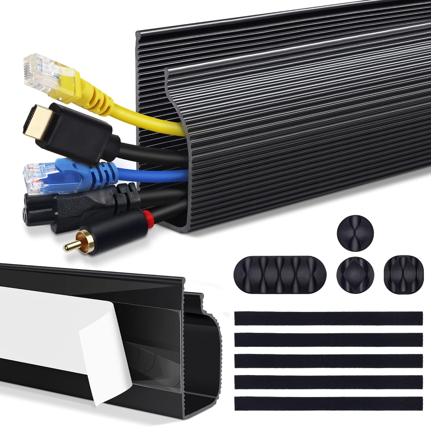 ZhiYo Cable Management 31.5in J Channel 2Pack Cable Raceway Cable