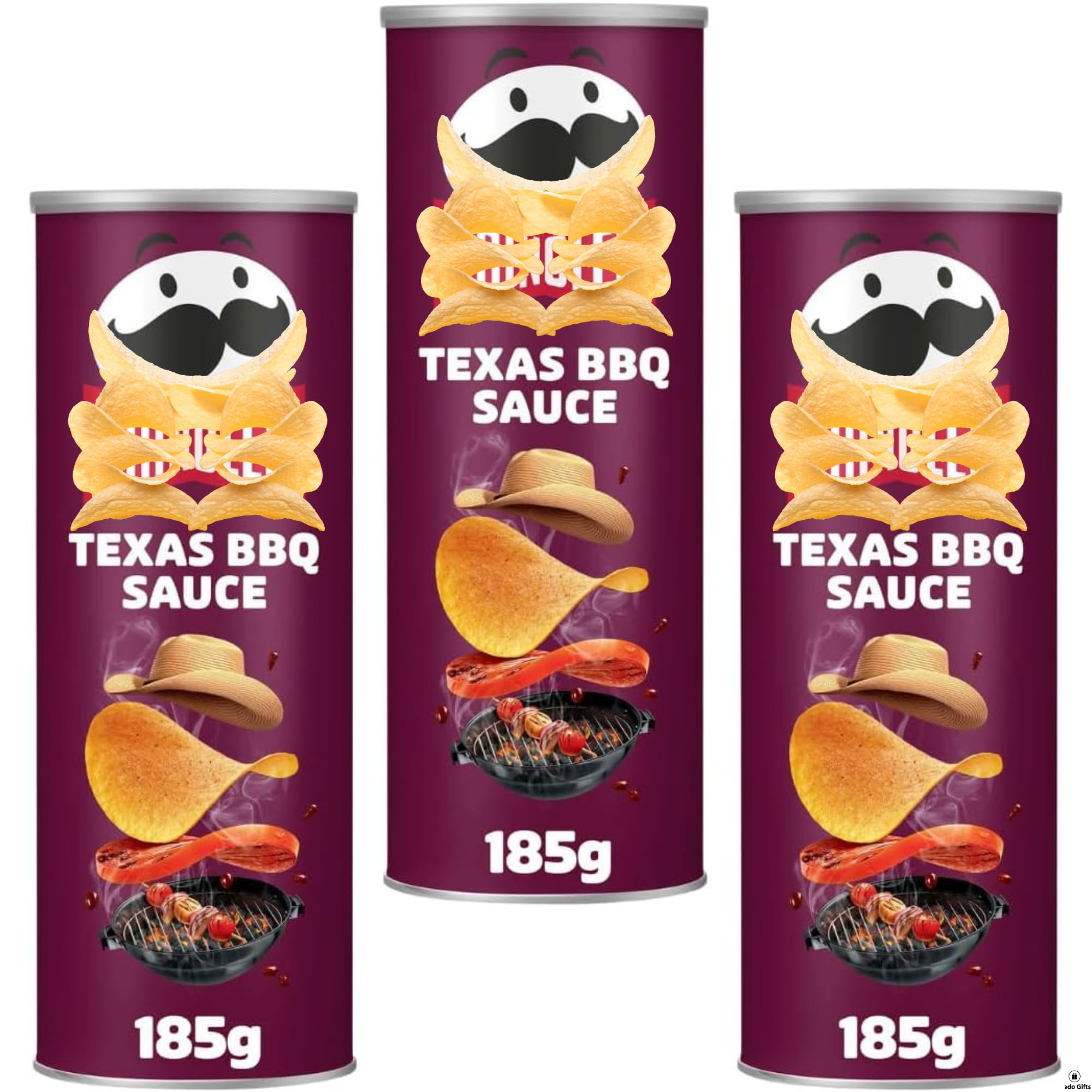 Snack Pack Bundle With Pringles Texas BBQ Sauce 185g (3 Pack)