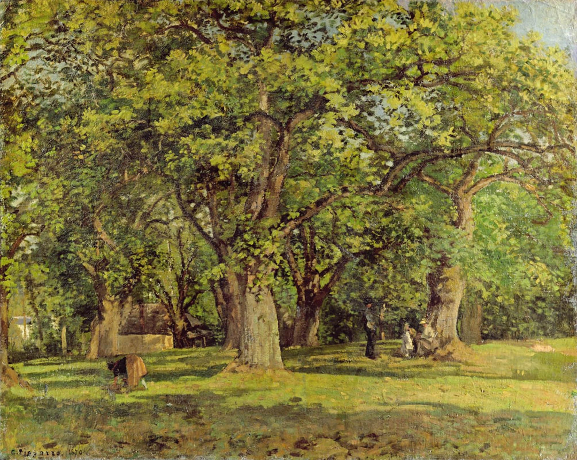 ARTXLXXBN Famous Art Print Poster Vintage Wall Art the Forest by Camille Jacob Pissarro Canvas Art Poster for Home Decor 60x90cm