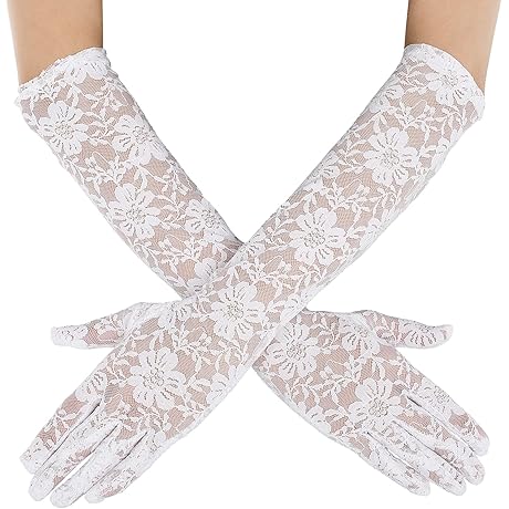Elegant Lace Elbow Length Gloves
