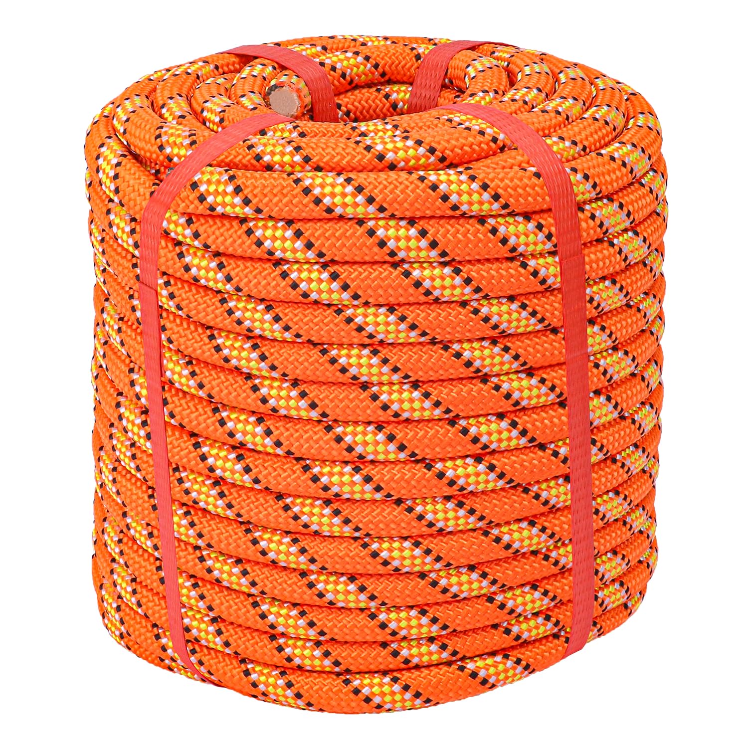 IHDYPPEW 1/2 Inch 100 FT Tree Felling Rope, Professional Static Rope, Orange Versatile Arborist Logging Ropes for Tree Pulling, Bull Pulling, Sturdy Ropes for Adults, and More