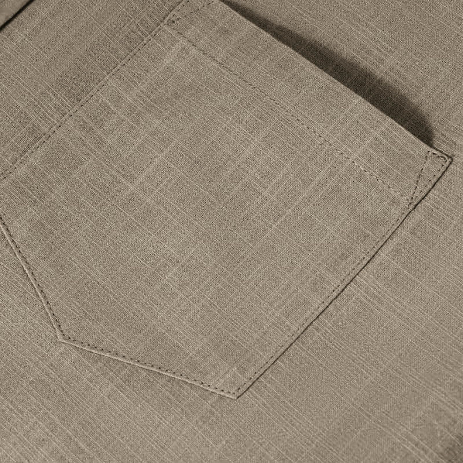 Mens Short Sleeve Dress Shirts Cotton Linen Summer Button Down Shirt for Business Work Comfy Casual Collared Shirt - 5