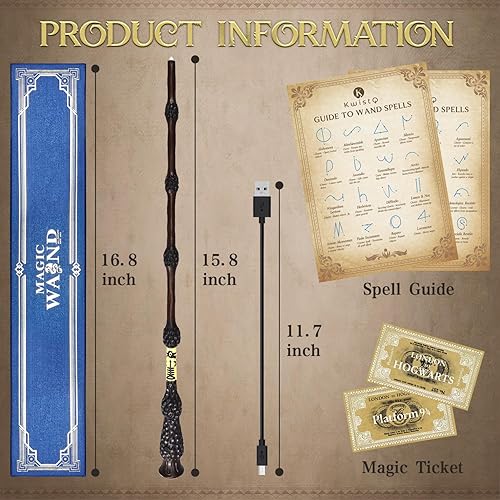 Miniatura 9 de Varita mágica de brujas iluminada, juguete recargable, accesorio de disfraz de cosplay para niños y adultos, Navidad, Halloween, fiesta de