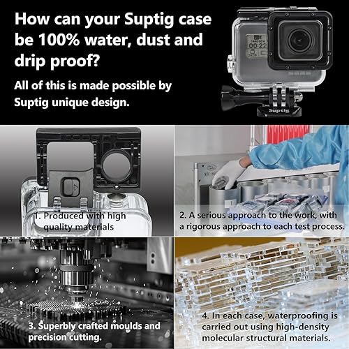 Miniatura 6 de Suptig Funda impermeable, funda de buceo para GoPro Hero 7 Negro, Hero 6, Hero 5 y cámara de acción 2018 impermeable 147 pies (147.6 ft)
