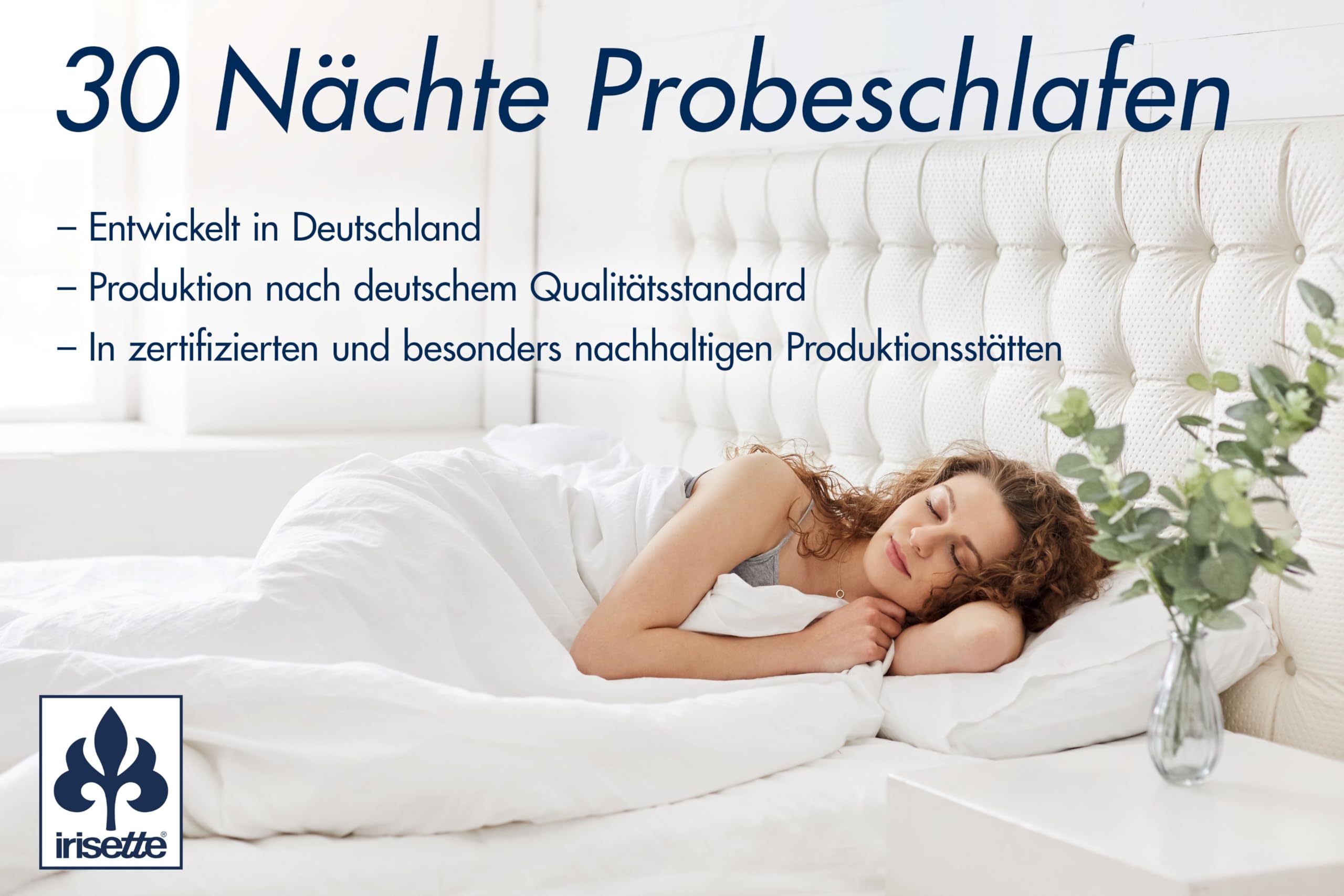 Irisette Smart 2 in 1 Duo 7-Zonen Kaltschaummatratze 100 x 200 cm | Wendematratze H3 & H4 | Stiftung Warentest GUT (1,9), Ausgabe 02/2024 | Oeko-TEX Standard 100