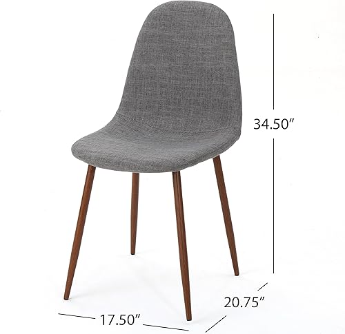 Miniatura 2 de Christopher Knight Home Raina - Sillas de comedor de tela modernas de mediados de siglo con patas de metal con acabado de madera, juego de 2 piezas,