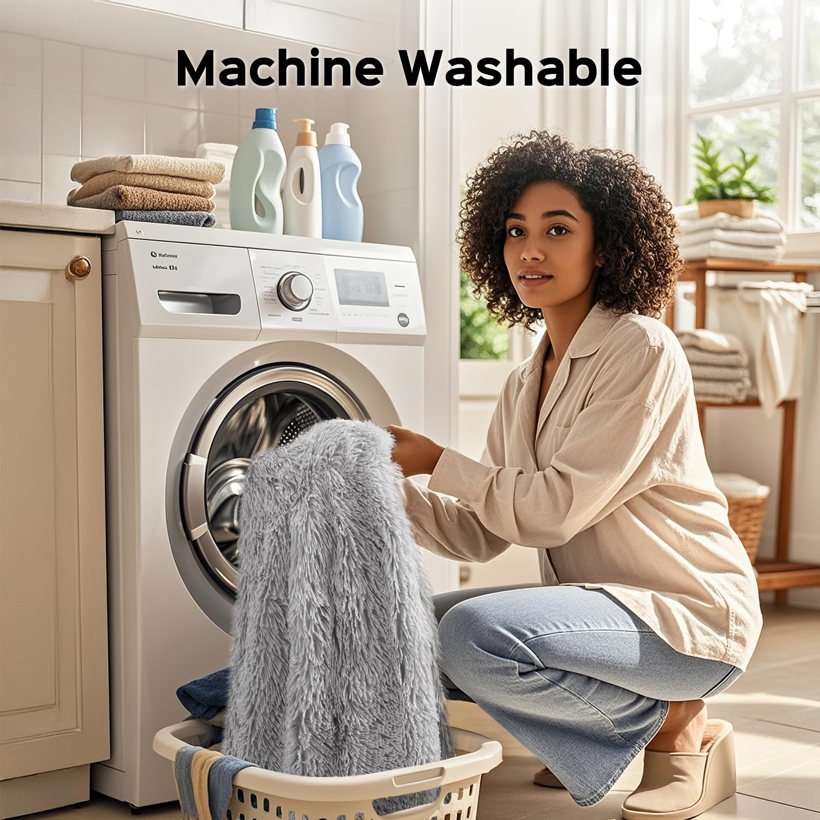 KANKAEU Coperta 160x200 cm, Coperta Pelliccia Morbida e Soffice, Plaid Decorative per Divano e Letti, Coperta Pile Calda e Accogliente, Plaid Matrimoniale,Copriletti,Grigio Argento