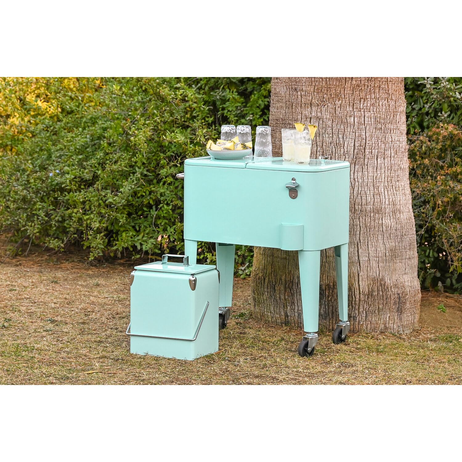 Nevera Acero PP 74x43x80 56 litros Azul Celeste | Alexandra House Living Nevera Acero Pp 74x43x80 56 Litros Azul Celeste