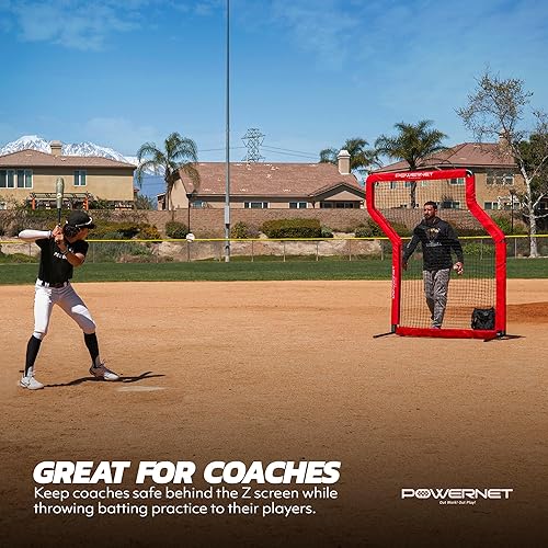 Miniatura 4 de PowerNet Protección de lanzamiento, pantalla Z  béisbol y sóftbol  Resistente y portátil  Perfecto para entrenadores  Soporta tiros duros