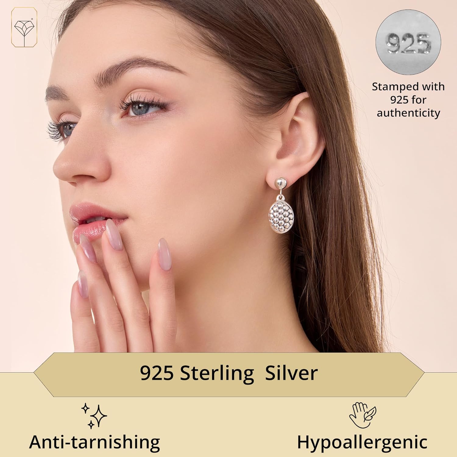 925 Sterling Silver Dangle Earrings for Women | Hypoallergenic Textured & Triple Hoop Designs | Non-Tarnish Elegant Silver Earrings by MAX + STONE