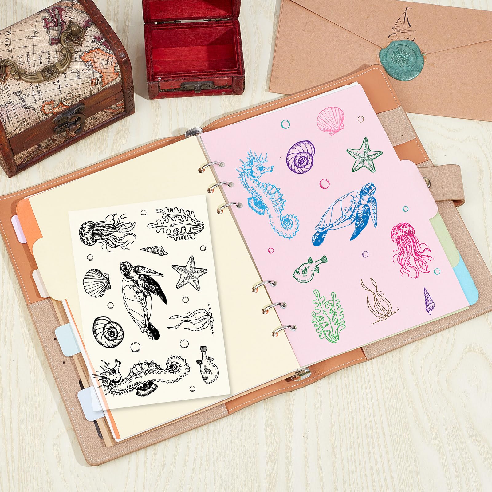 Vintage Clear Rubber Stamps Set - Small Black Stamps For Scrapbooking, Card Making & Journaling