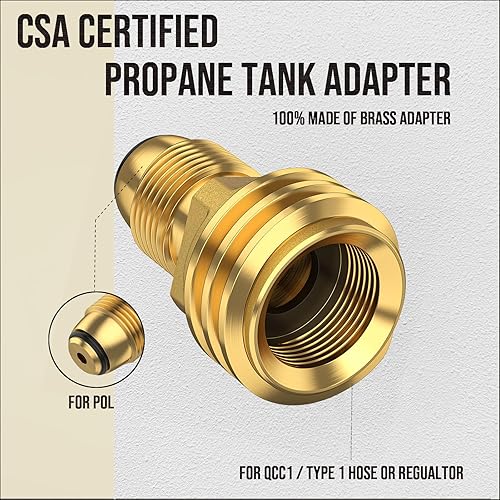 Miniatura 2 de 1 adaptador de tanque de propano POL a QCC1, adaptador de propano antiguo a nuevo, adaptador de tanque de propano de 5 a 100 libras que convierte el
