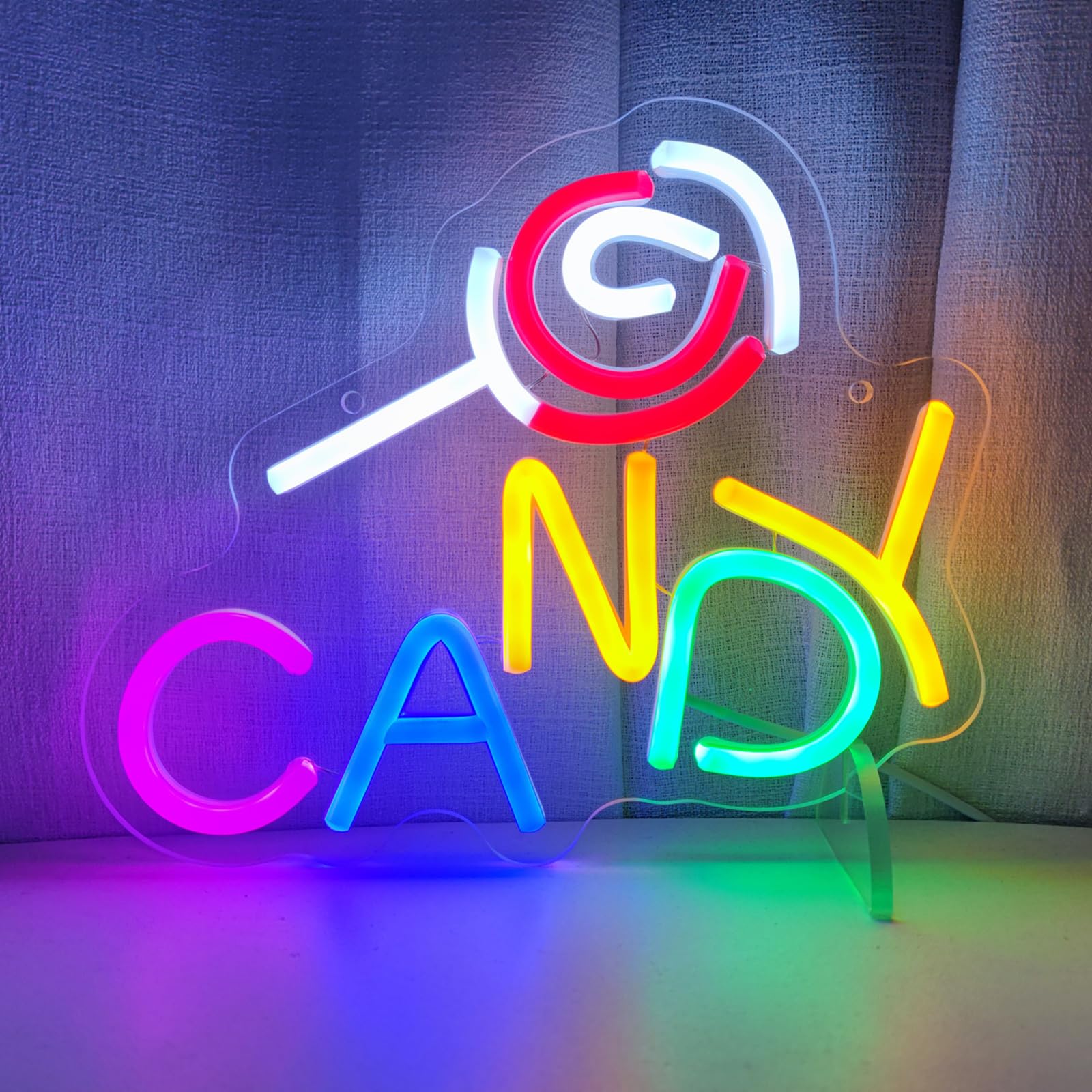 Candy Neon Sign Candy Bar Signs Candy Shop Neon Candy Sign Cherry