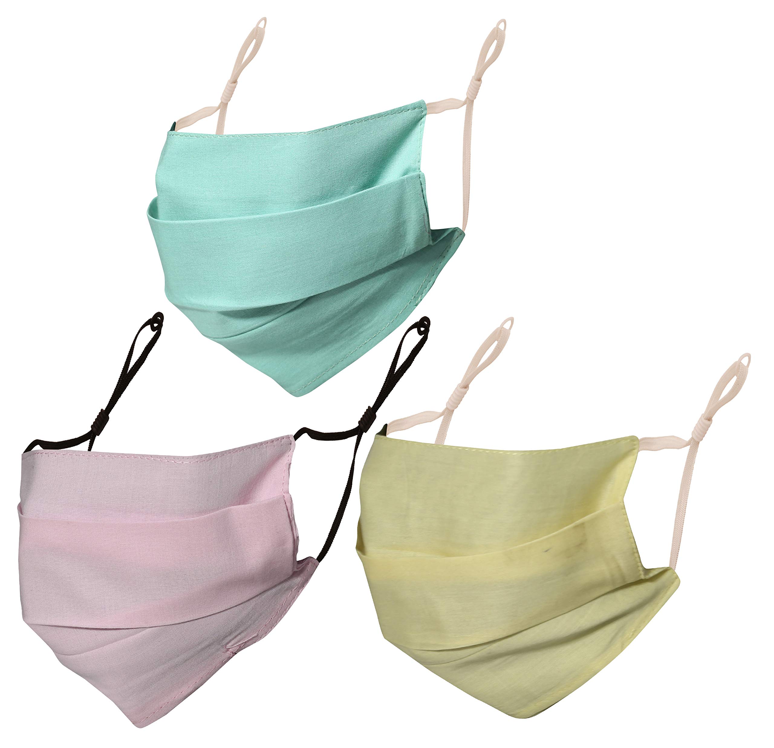 Touchstone soft cotton filter pocket nose bridge adjustable double layer anti-pollution smog smoke cold & cough protective face mask Reusable Washable for men, women. (Pack of 3). Pink Yellow Green (B08TR5R75C) Amazon Price History, Amazon Price Tracker