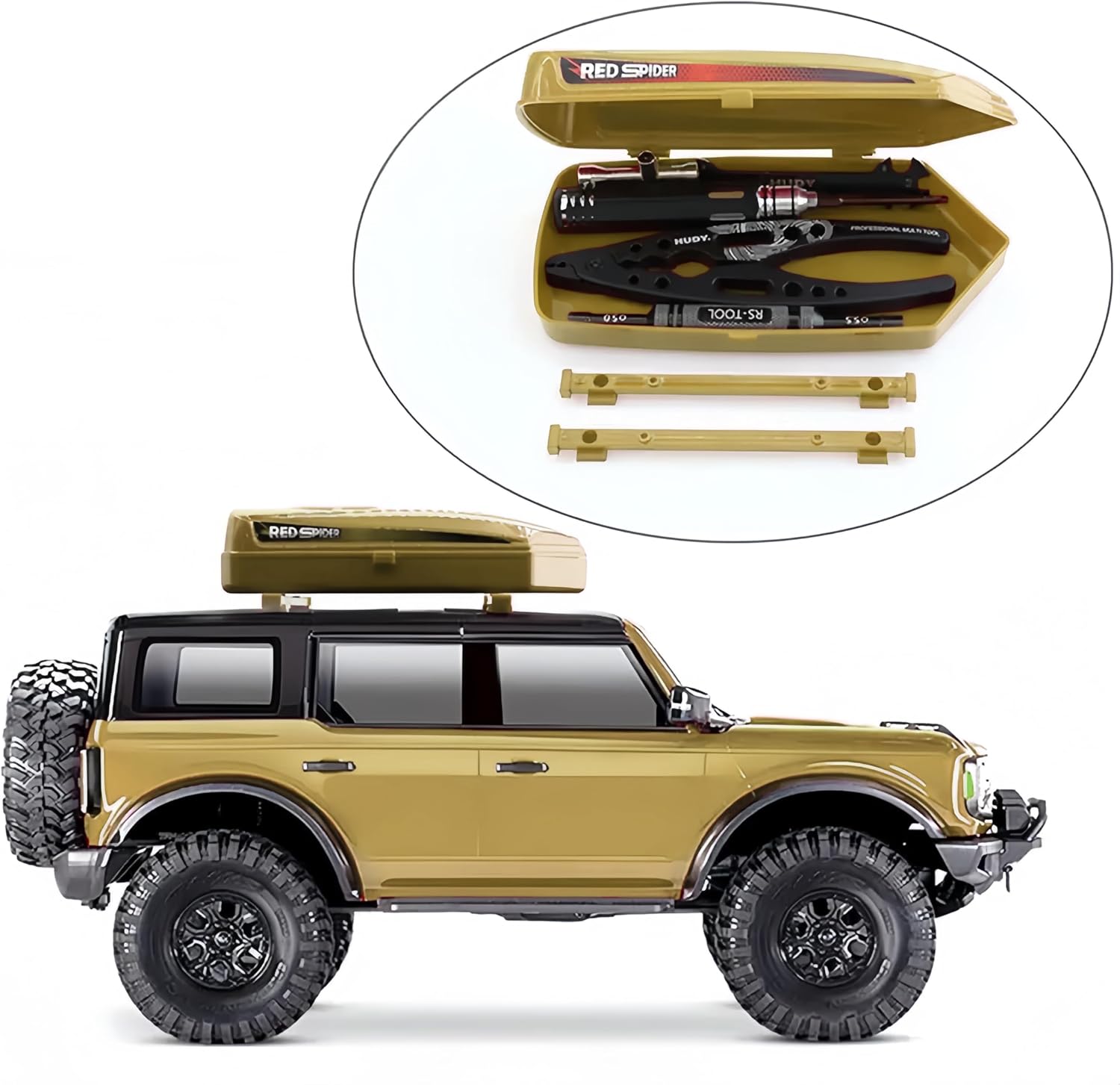 RC Plastic Roof Trunk Luggage Rack Box for, Car Shell Body Upgrade 1/10 or 1/12 Proportion Traxxas TRX4 TRX6 Axial SCX10 90046 G63 VP VS4 RC Crawler (Desert Yellow)