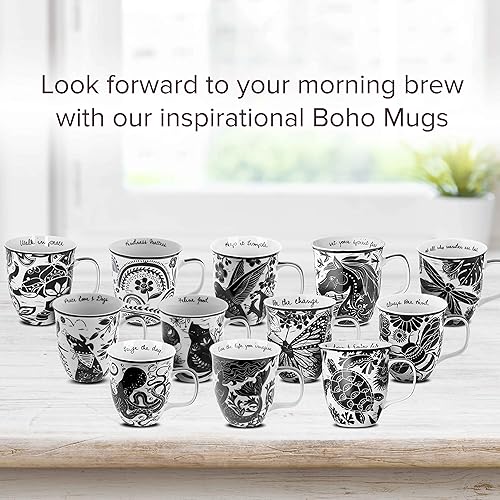 Miniatura 7 de Karma Gifts - Taza BOHO en blanco y negro 16 onzas OCTOPUS