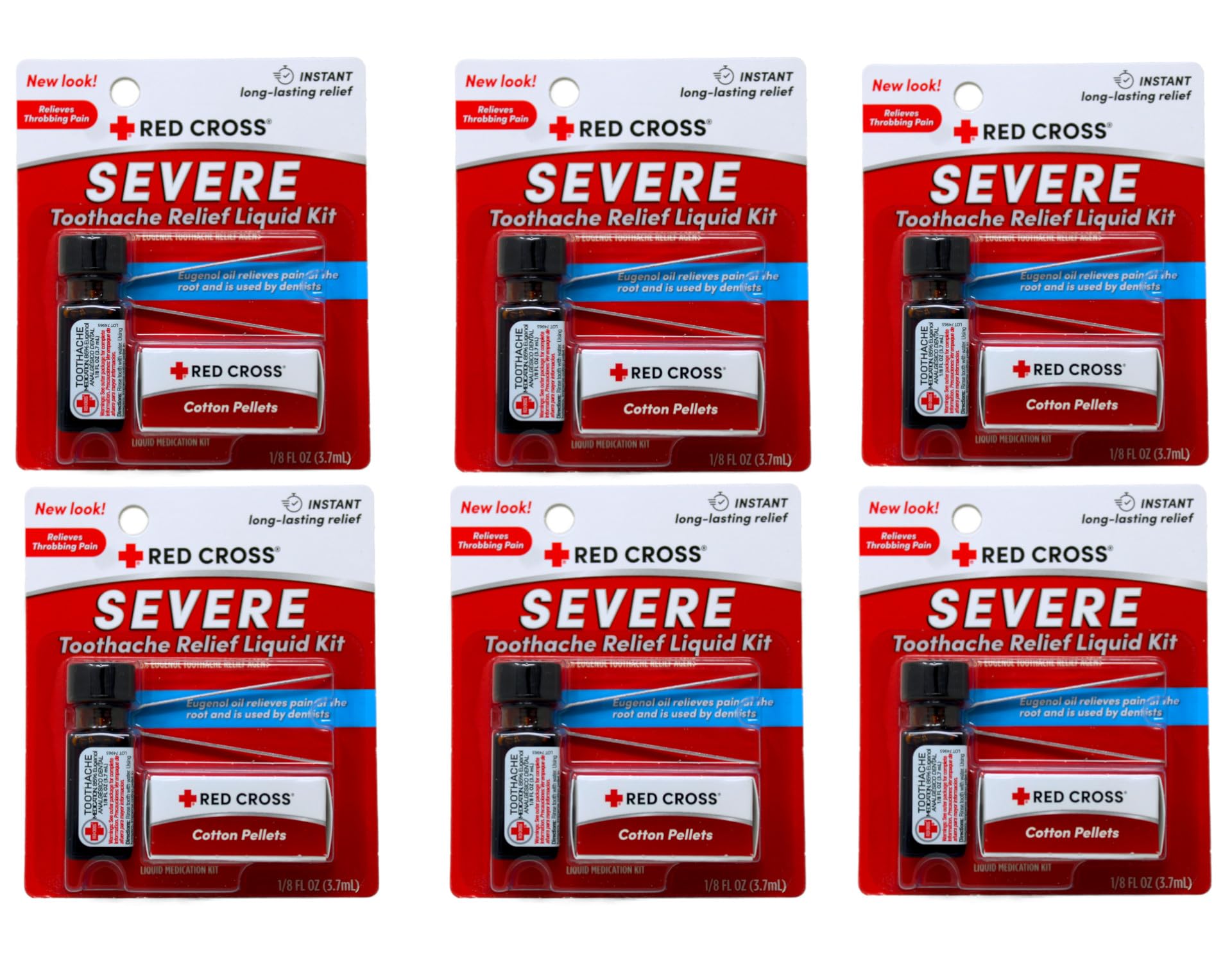 Special Sale Pack of 6 RED Cross Toothache Outfits 1/8 oz