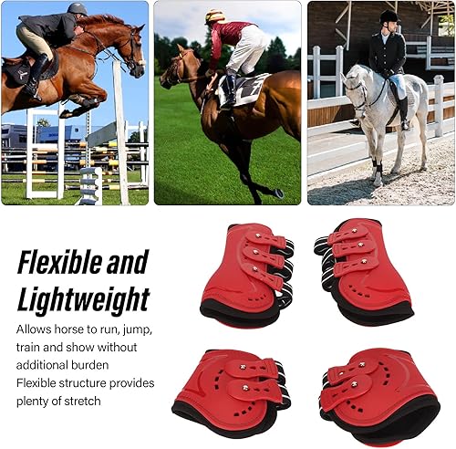 Miniatura 5 de Pssopp Botas de caballos tendones de salto delantero, botas deportivas suaves que absorben impactos para saltar a caballo (L)