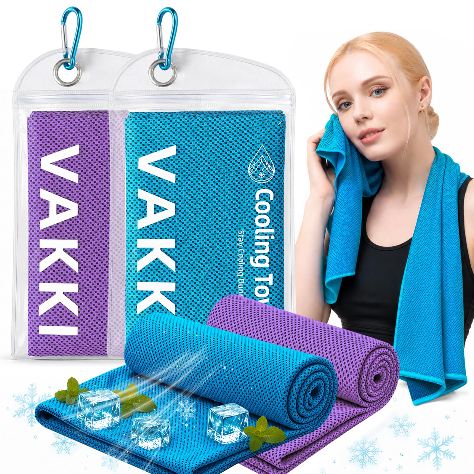 VAKKI Cooling Towels, 2 Pack (40"X12")-100*30cm