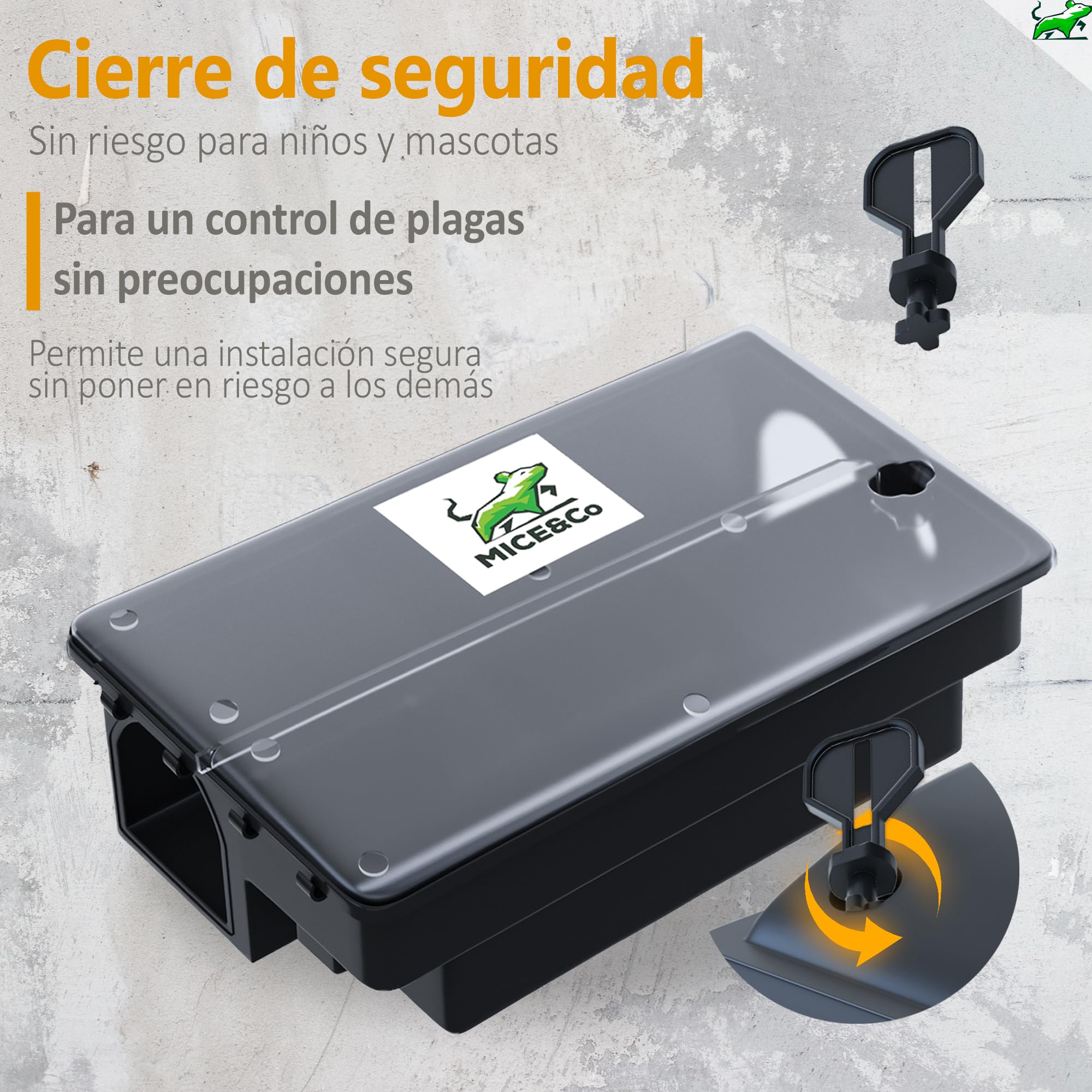 Mice&Co Trappole per Ratti e Topi Professionale - Scatola per Esche | Stazione di Esca per Roditori, Trappola Scatole Porta Esche Box per Esche Topicida | Pack 4 unità (Trasparente)