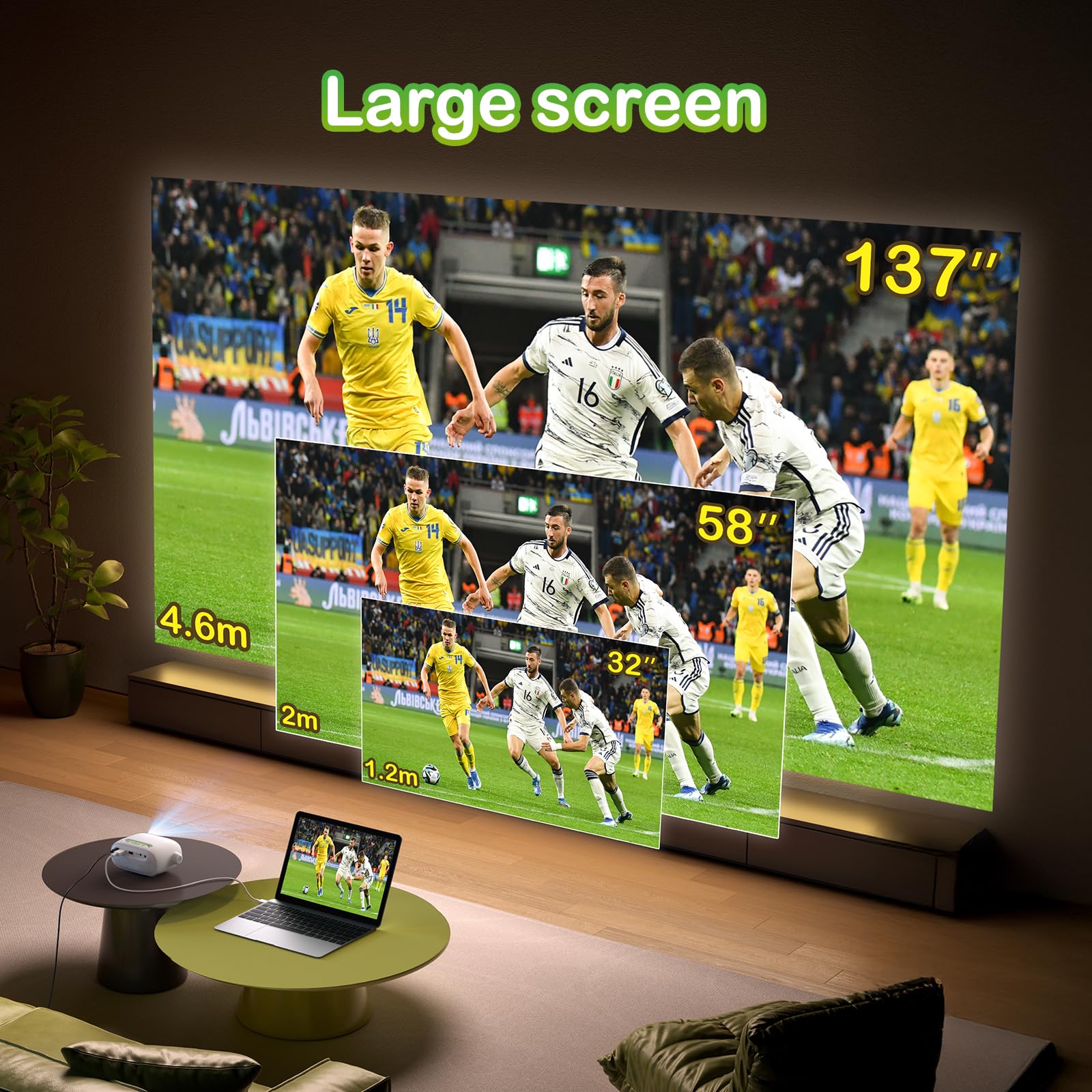 Videoprojecteur Portable, Cadeau pour Regarder des Films, Image 137 Pouces, 480P, Compatible TV Stick/PC/clé USB - Mini Projecteur Video