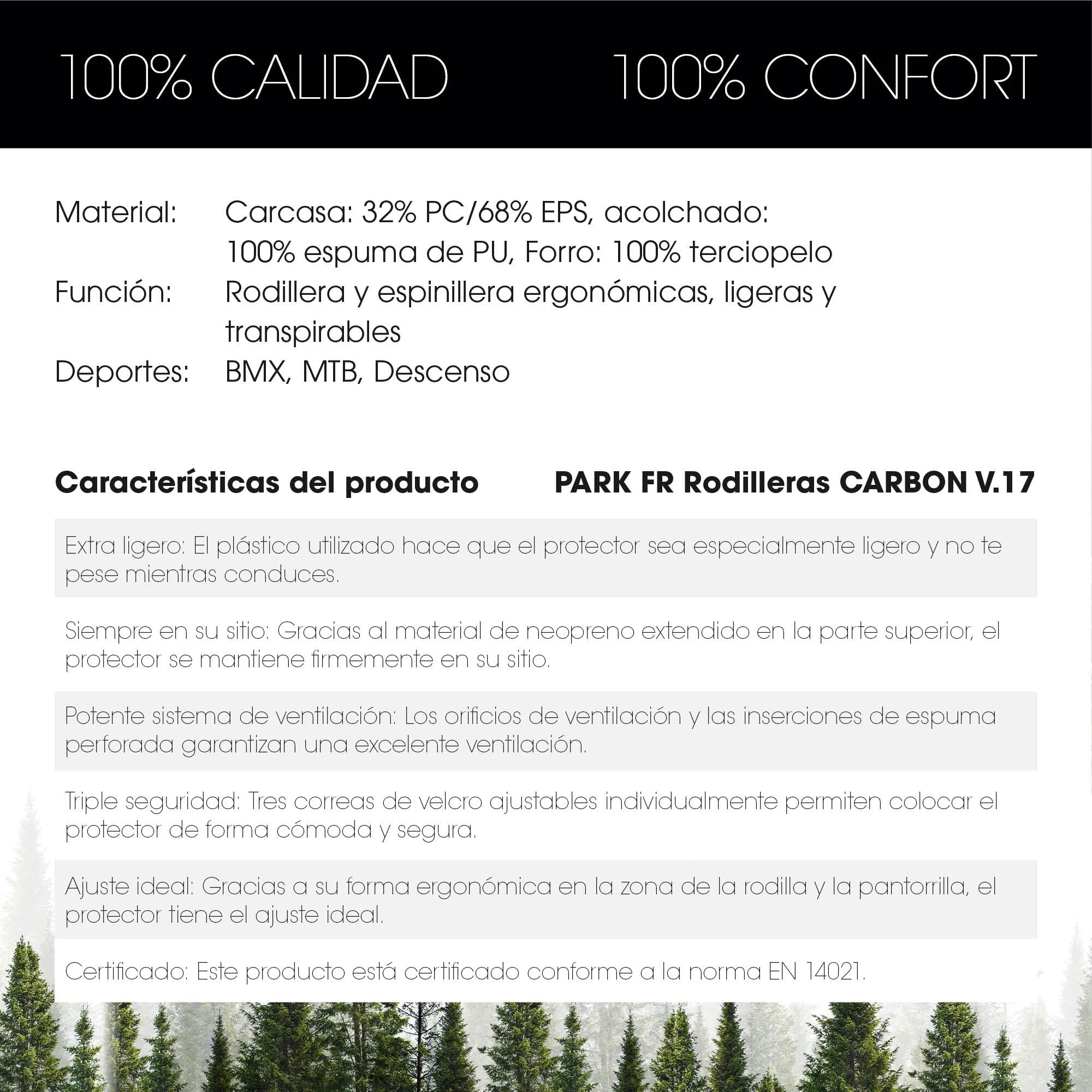 O'NEAL Rodillera y Espinilleras I BMX MTB Downhill I Protectores de Rodilla y Espinilleras Ligeros y Cómodos I Protector de Rodilla Park FR Carbon V.17 | Negro Blanco | Talla S