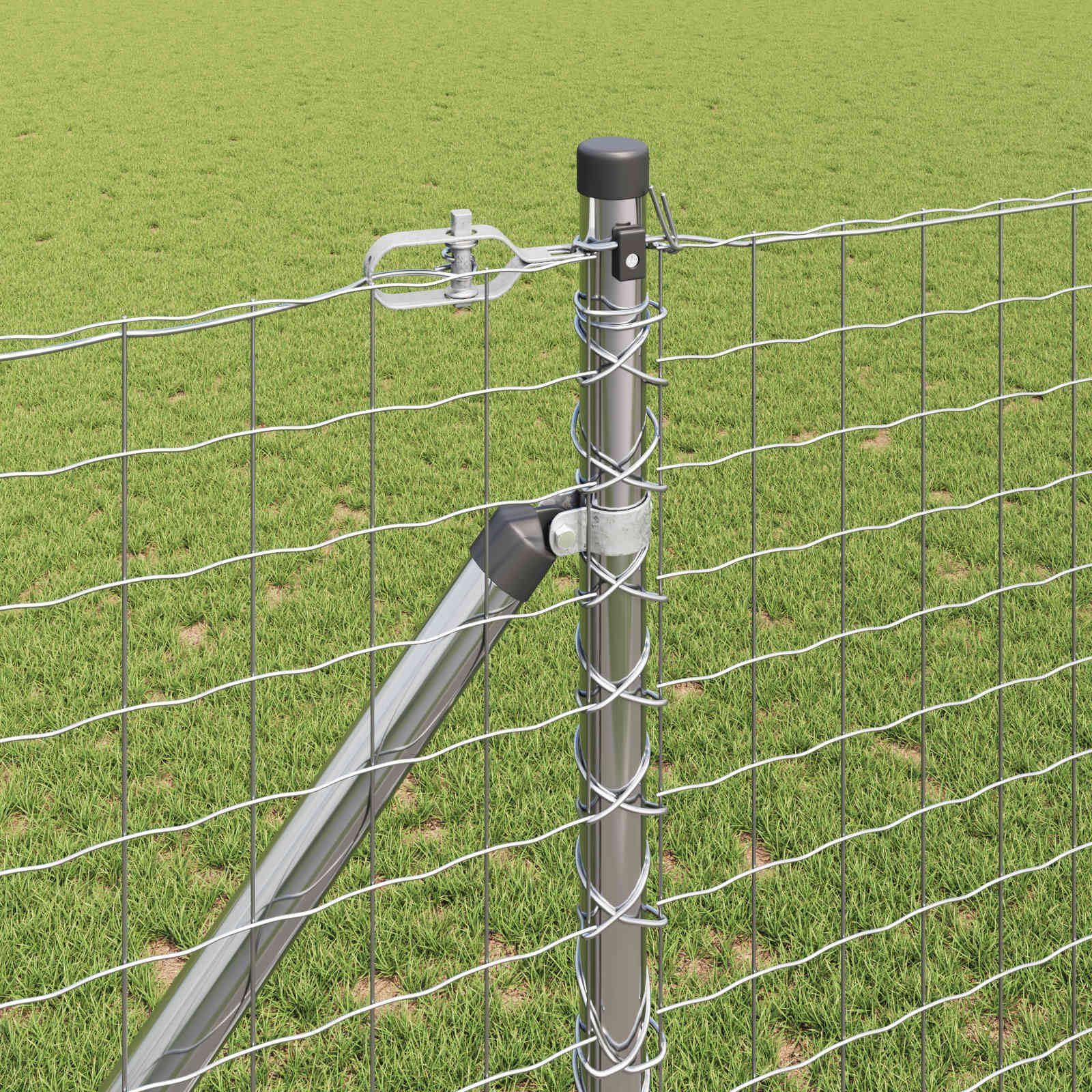 Pali per recinzione in cemento in acciaio verniciato a polvere, 52 pezzi, grigio, 3,2 x 3,2 x 185 cm, per giardino e terrazza, design moderno, facile montaggio con martello, combinabili con cancelli e