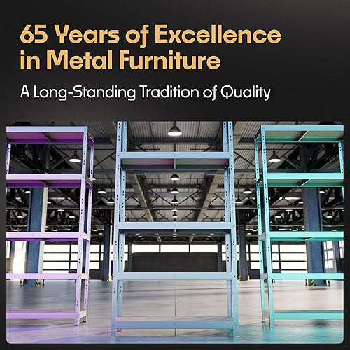 Miniatura 8 de Estantes de almacenamiento 4 estantes de almacenamiento resistentes con capacidad de carga total de 2,640 libras, 71 x 71 x 24 pulgadas  Unidad de